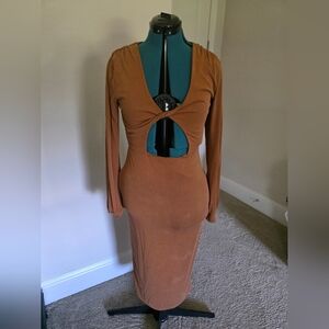 House of Harlow 1960 Tan Backless Dress